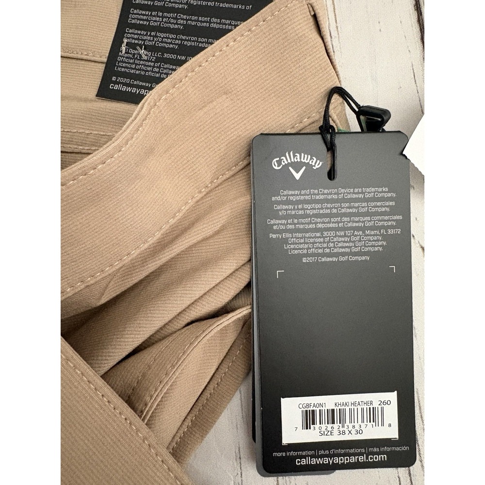 Callaway Opti-dri 5-Pocket Golf Lightweight Pants Tapered 38‎ X 30 Khaki - Picture 4 of 4